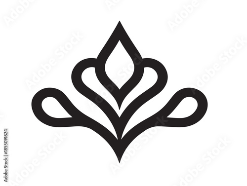 Stunning elegant decorative symbol in minimalist line design