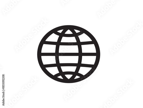 Beautiful global world icon with clean minimalist vector lines
