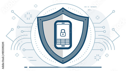 Mobile phone security shield with lock protection