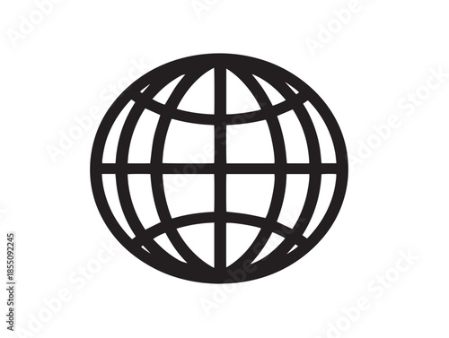 Stunning worldwide network icon with elegant outline design
