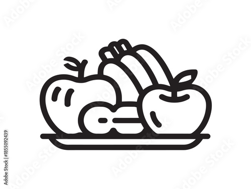 Gorgeous nutritious meal symbol in clean modern illustration