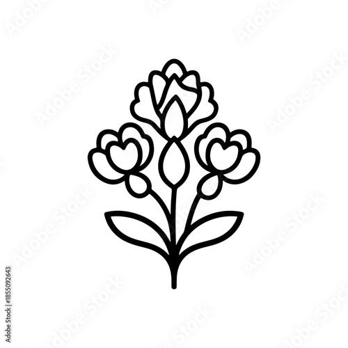Hand drawn flower illustration outline flower