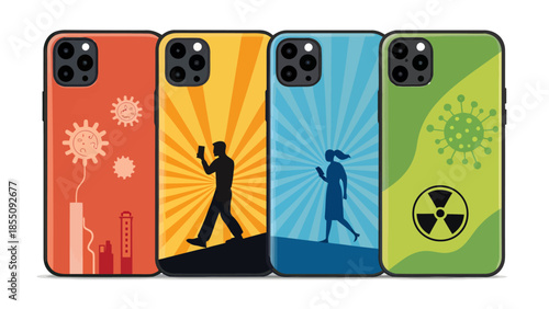 Vibrant smartphone cases with pandemic and radiation designs