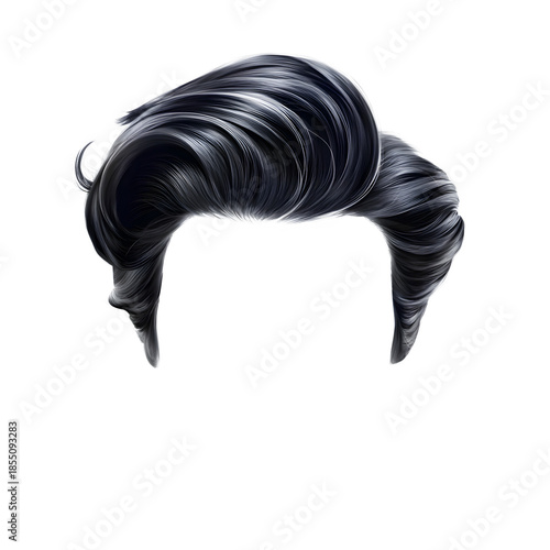 Retro Pompadour Hairstyle with Glossy Dark Waves