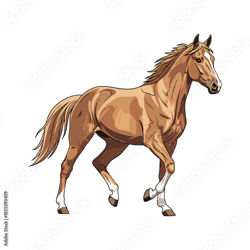 vector illustration of a horse on a white background