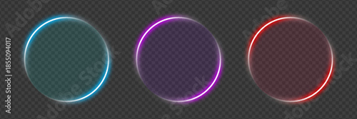 Gold glass button interface, light frame banner set, glass panel set for mobile and web app, tech board frame in futuristic style. Light banner collection with glow effect, vector illustration.