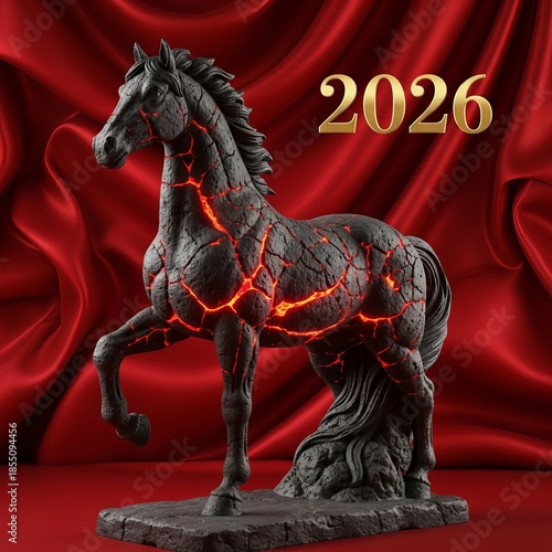 Spring Festival Fire Horse 2026 lantern lit ceremonial display