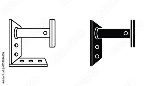 Hinge bracket illustration on white background