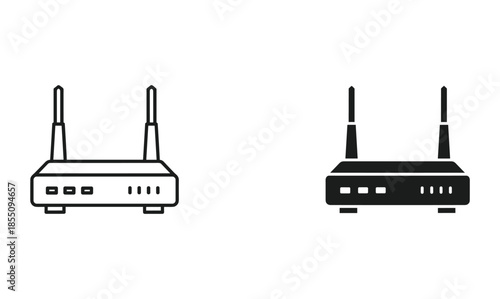 Wireless router illustration with different styles