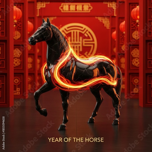 Year of the Fire Horse 2026 traditional Chinese decor statue
