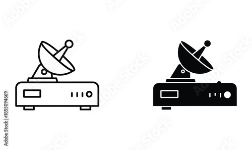 Satellite receiver icon set