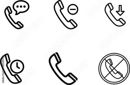 phone icons for communication and business purposes are shown