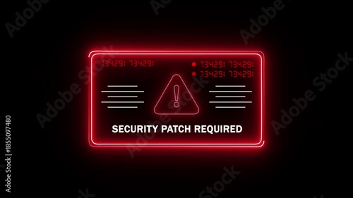  security patch required Alert. Warning security breach computer hacking warning message hacked Warning symbol on the screen privacy protection data hacking malware virus Danger sign.4k video
