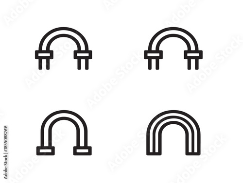 Elegant architectural arch line art icons in a stunning minimalist design