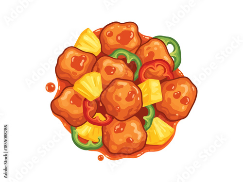 Delicious Sweet and Sour Chicken Dish with Pineapple and Peppers