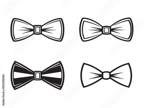 Elegant bow tie line art icons in a beautiful minimalist vector set