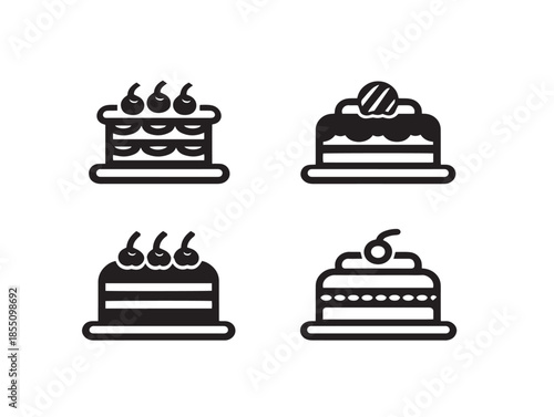 Gorgeous cake logo minimalist icons with a stunning and clean design