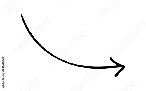 手書きの右向き矢印　黒　ベクター　ペン