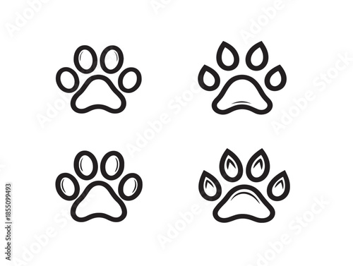 Simple dog paw line art in a gorgeous clean minimalist style