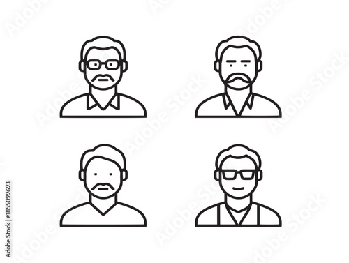 Nice father day vector icons with a simple and clean minimalist design