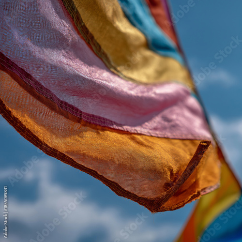 kite fabric flying around in the sky