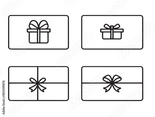 Stunning gift voucher line art icons in a beautiful minimalist design