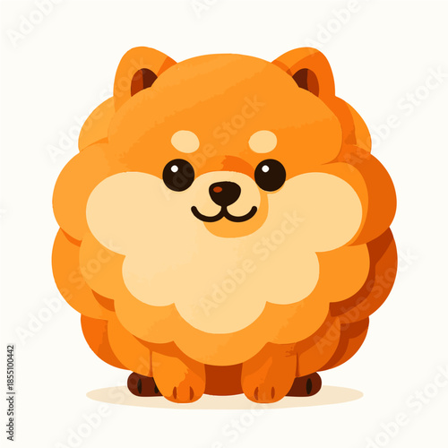 Pomeranian – Fluffy Bubble 3D Vector