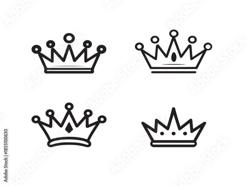 Nice collection of crown icons with a stunning and beautiful minimalist style