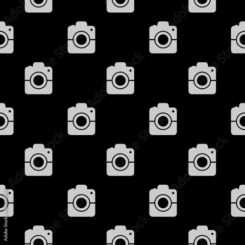 Camera seamless pattern isolated on white background
