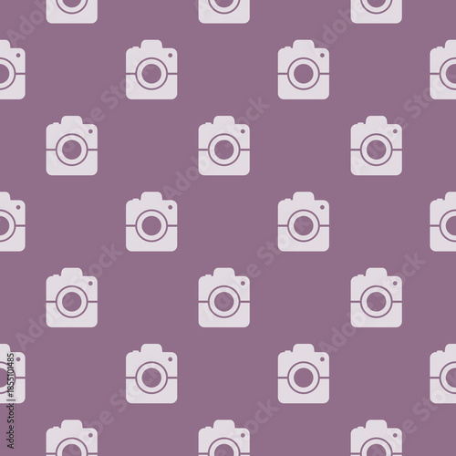 Camera seamless pattern isolated on white background