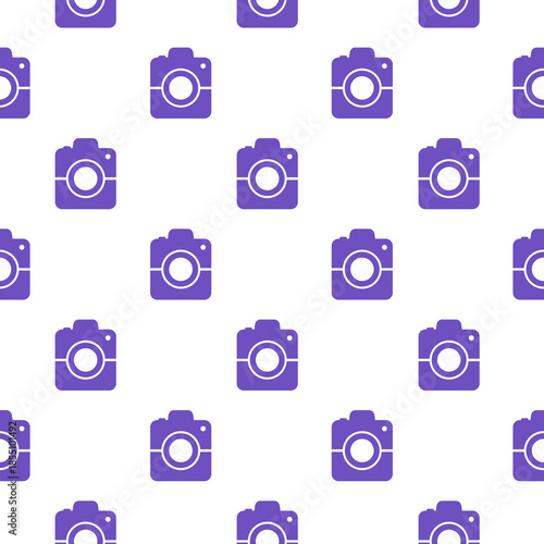 Camera seamless pattern isolated on white background