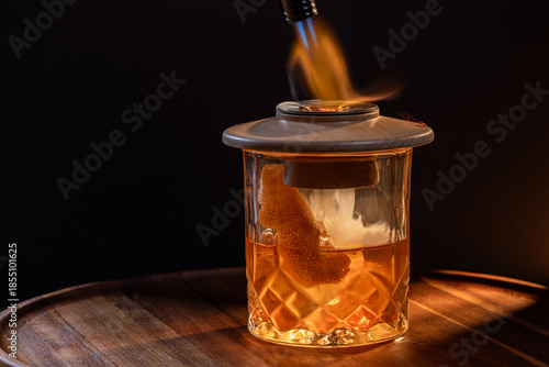 Wallpaper Mural Aromatic smoke added to the top of an Old Fashioned Cocktail Torontodigital.ca