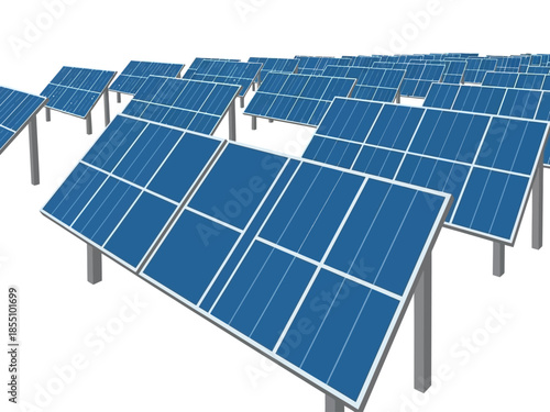 Vast array of solar panels on poles, generating clean energy under the sun for a sustainable future