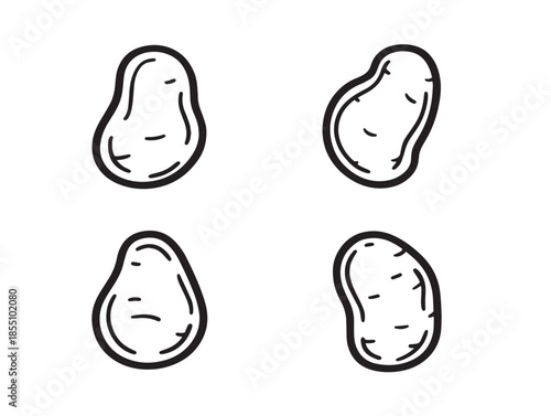 A nice and elegant collection of gorgeous potato icons with line art style