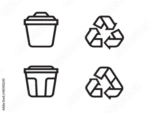 A dynamic and gorgeous set of beautiful recycling themed minimalist icons
