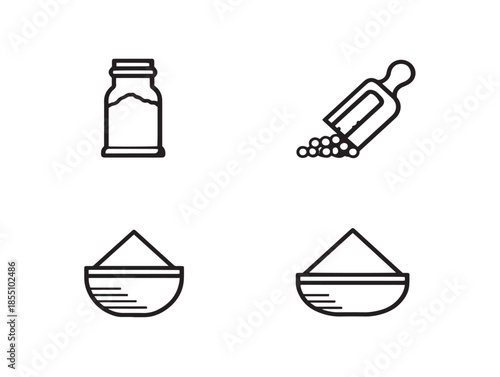 Clean and Modern Simple Salt Icon Collection for Graphic Design