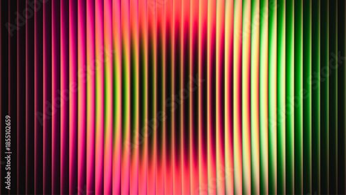 Futuristic vibrant circular gradient pattern with ribbed fractal glass texture blending soft pink and green shades. Bold dynamic abstract background for creative digital design. Vector illustration