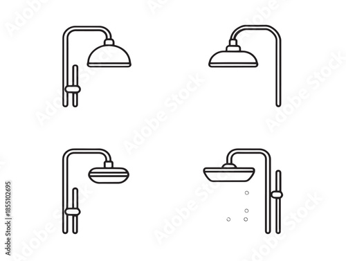 Beautiful Collection of Modern Shower and Bath Vector Line Icons