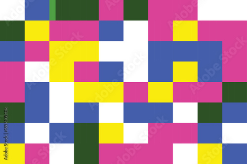 Vibrant pixel art composition with colorful squares