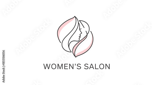 Elegant Womens Salon Logo Design with Profile Silhouette.