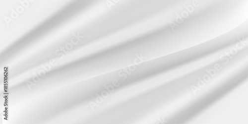 Smooth white gradient background. Soft liquid wallpaper. Silk nacre color texture for banner, flyer, presentation, graphic design. Abstract blurred wavy backdrop cover. Vector illustration