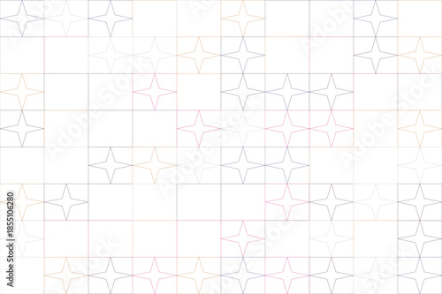 Geometric pattern with stars and grid lines