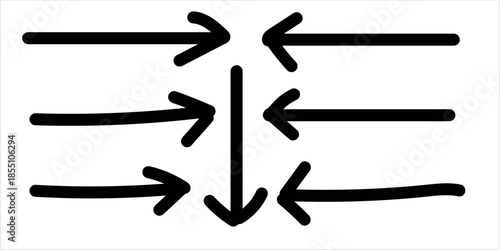A symmetrical arrangement of arrows pointing in four cardinal directions