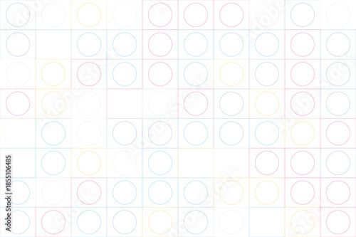 Colorful grid pattern with pastel circles
