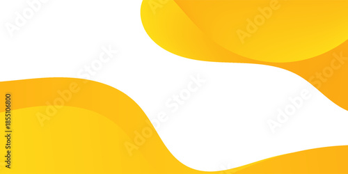 Abstract Yellow Wave Background on White with Smooth Modern Shapes. Modern trendy design in Vector Illustration
