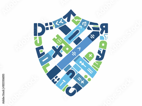 Abstract Shield Graphic Design Protection, Security, and Digital Safety Concept Illustration