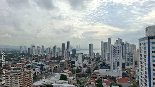 View of Panama City buildings from above