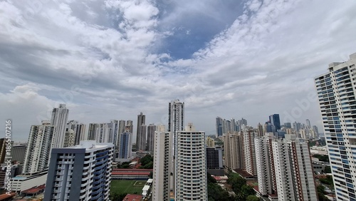 View of Panama City buildings from above