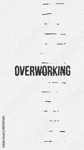 Overworking - mental health concept Minimalist Glitch Effect