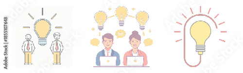 Innovation Concepts With Bright Ideas And Teamwork, Creative Solutions And Business Growth